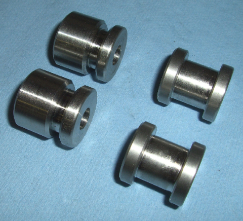 Stainless steel mount bushings Harley Tourpak and backrests.